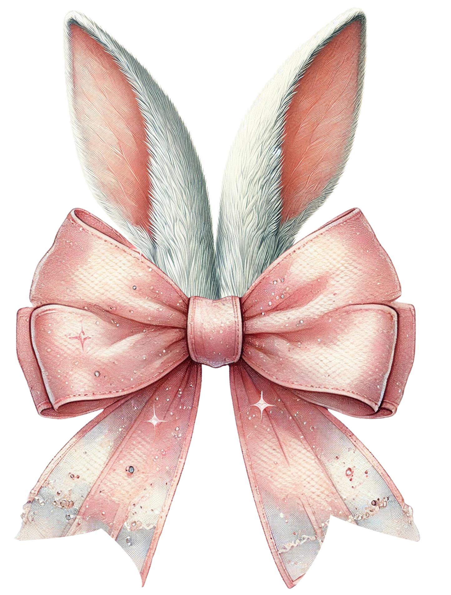 Bunny Ears With Bow- Print Only