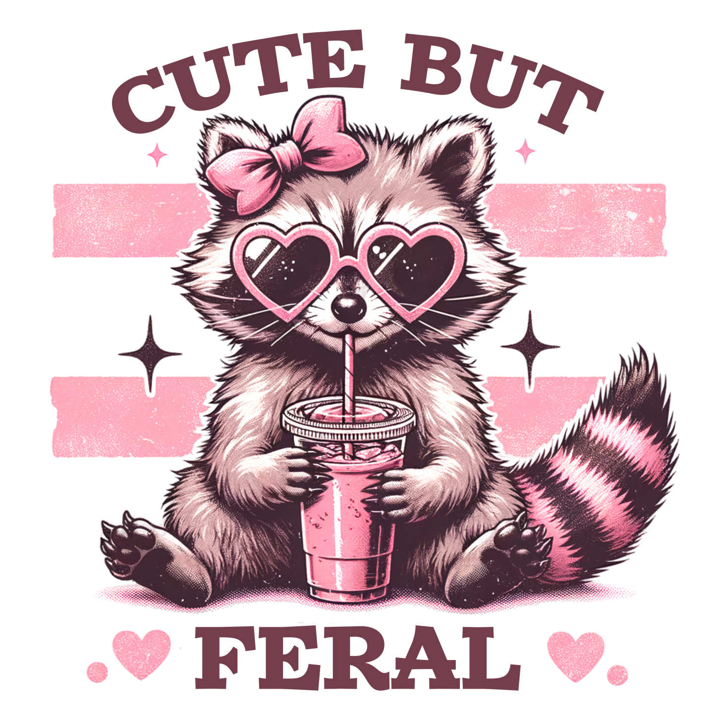 Cute But Feral Raccoon- Print Only