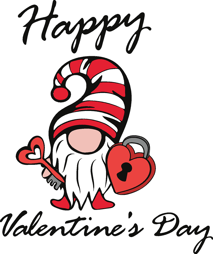 Happy Valentine's- Gnome- Print Only