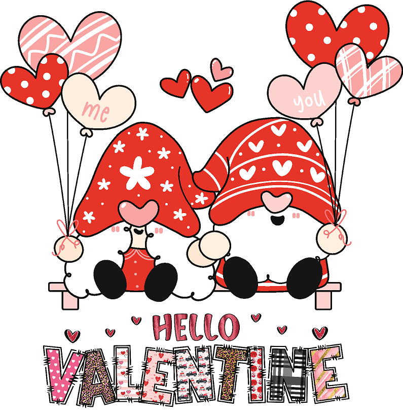 Hello Valentine Gnomes- Print Only