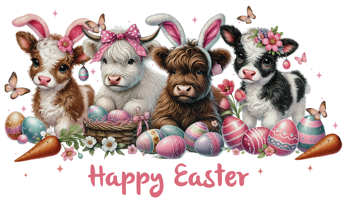 Highland Cows- Easter- Print Only