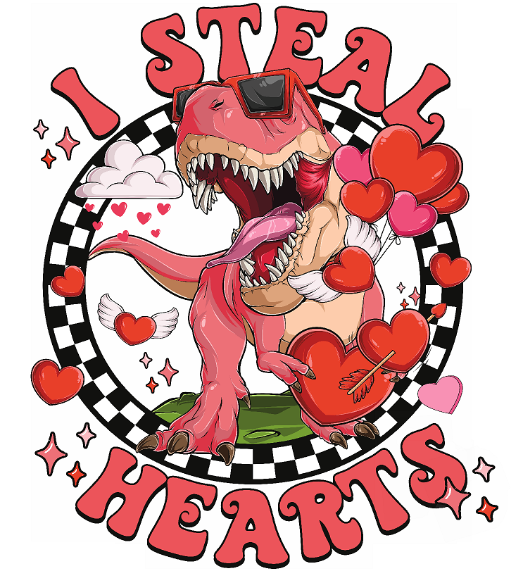 I Steal Hearts Dino- Print Only