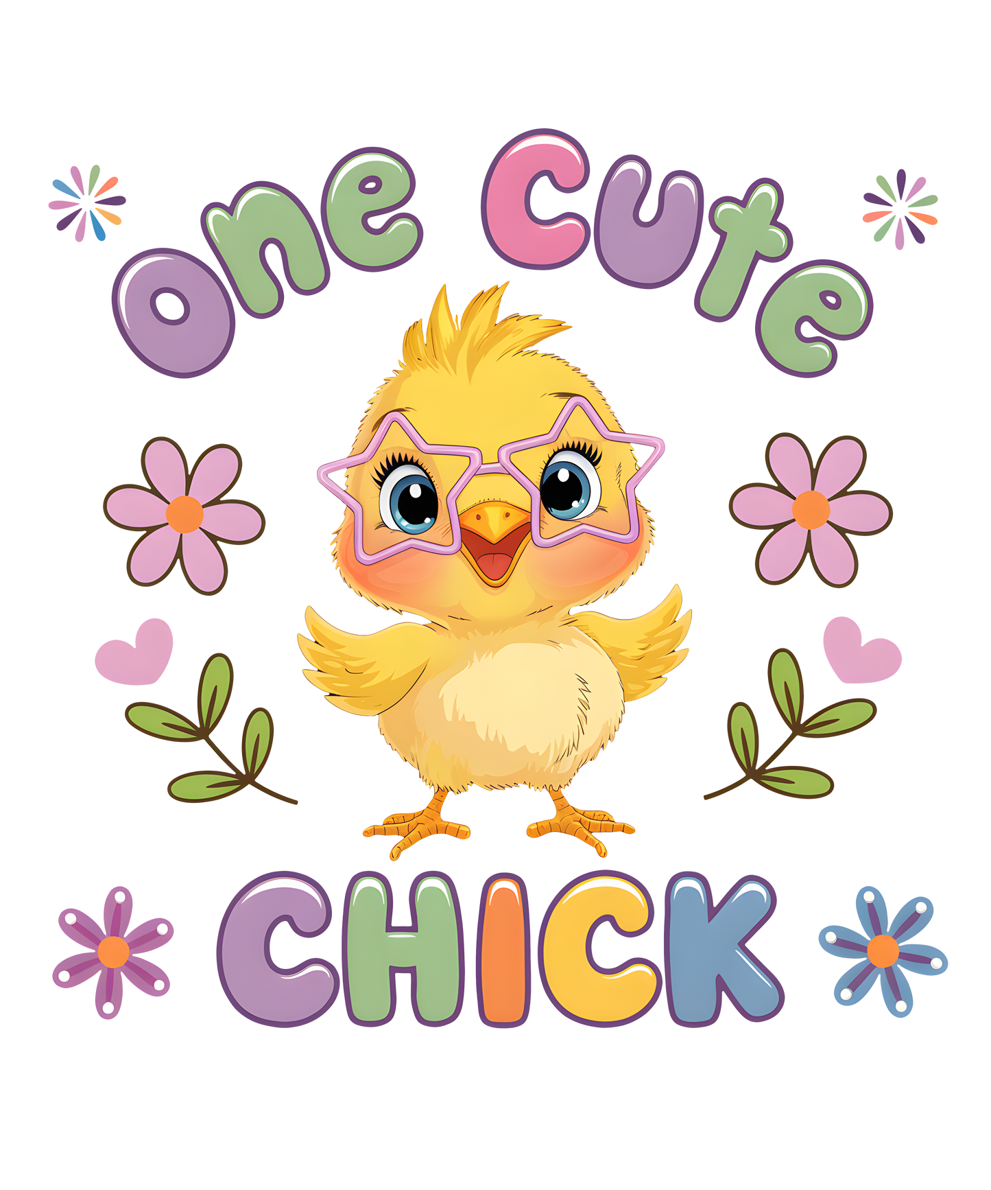 One Cute Chick- Cartoon- Print Only
