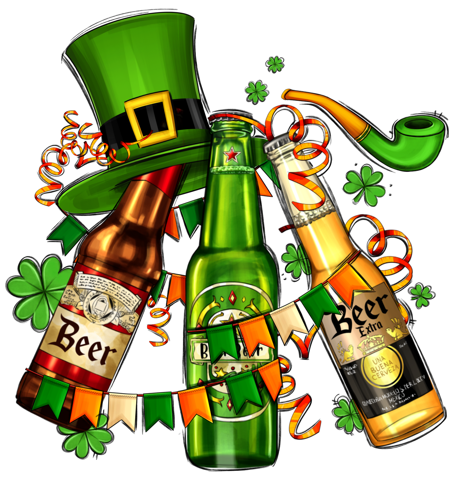 St. Patrick's Day- Beers & Hats- Print Only