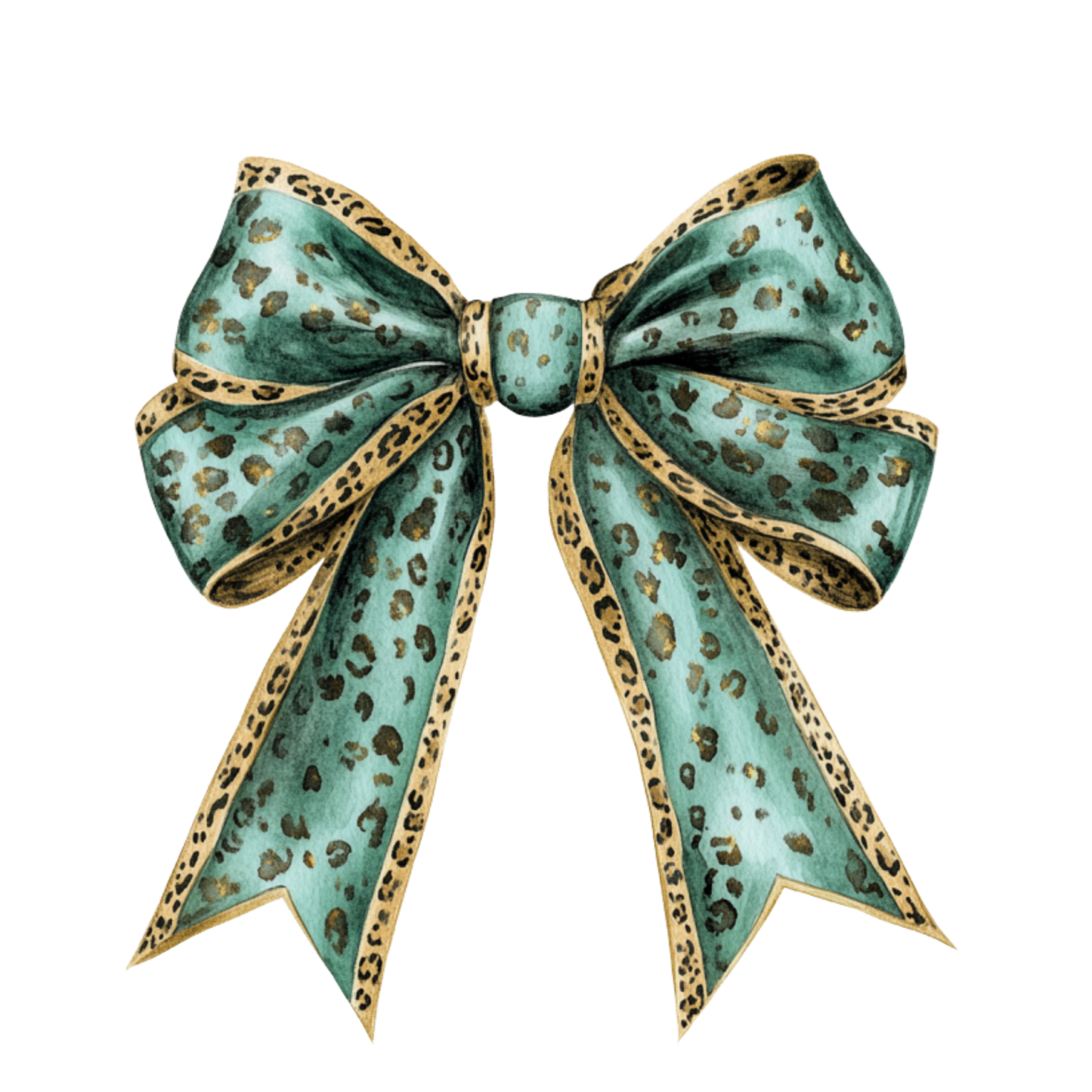 St. Patrick's Day Bow- Full Green Leopard- Print Only