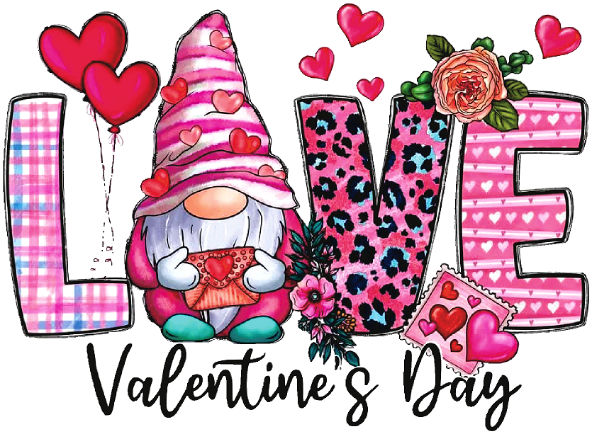 LOVE- Valentine's Gnome- Print Only