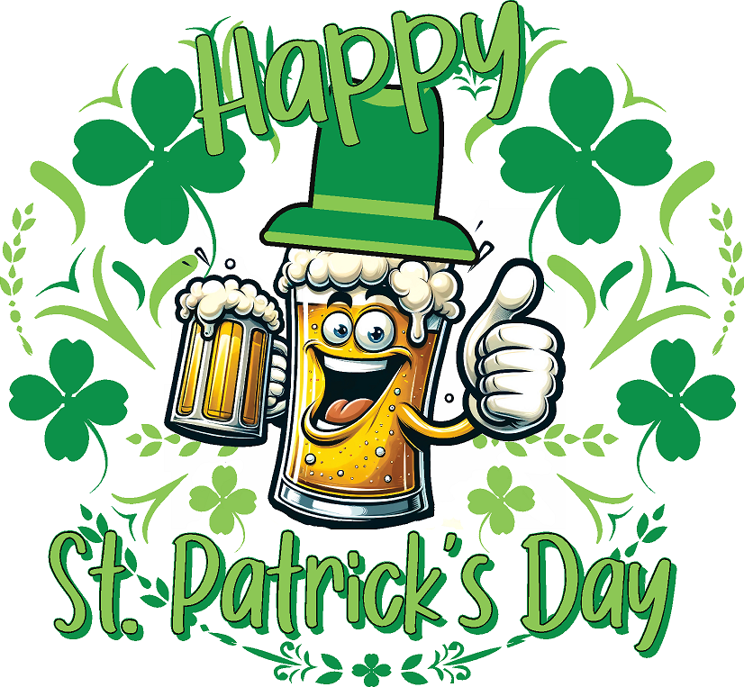 Happy St. Patrick's Day- Thumbs Up Beer- Print Only