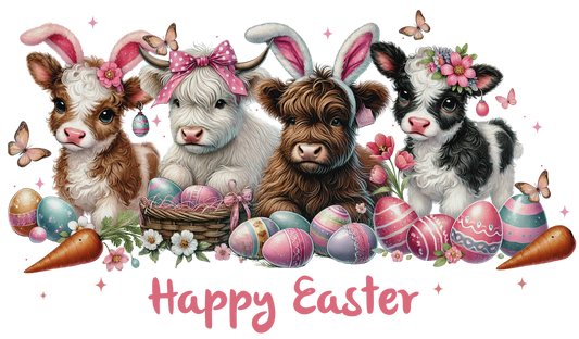 Highland Cows- Easter- Print Only
