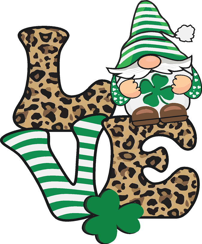 LOVE- St. Patrick's Day- Gnome- Print Only
